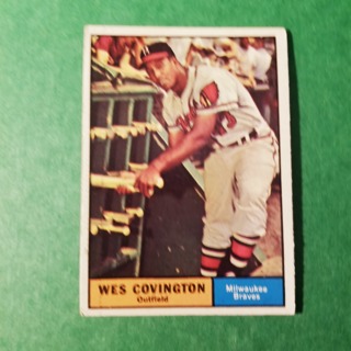 1961 - TOPPS EXMT - NRMT BASEBALL - CARD NO. 296 - WES COVINGTON - BRAVES