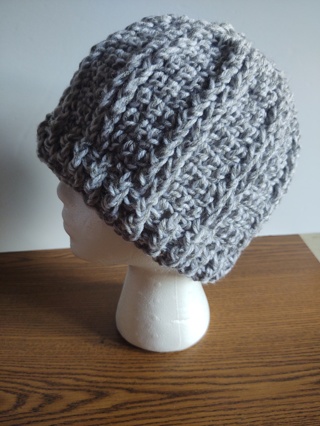 Hand Crocheted Ribbed Hat 