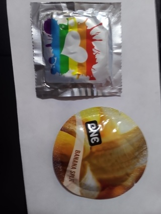 1 - one condom - 1 - trustex condom 