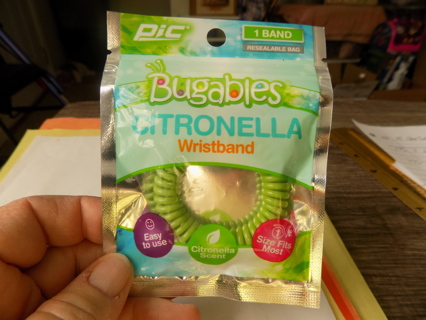 Bic Bugable Citronela Wrist Band Bracelet NIP