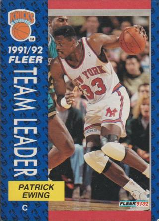 Patrick Ewing Team Leader 1992 Fleer #389 Insert New York Knicks