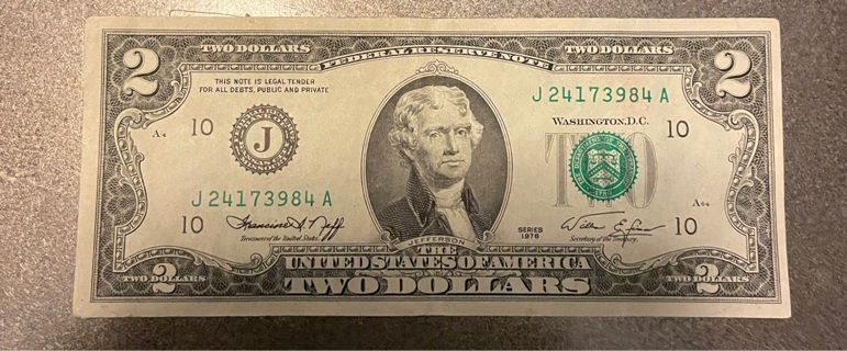 1976 Series 2$ Bill Uncirculated crisp 