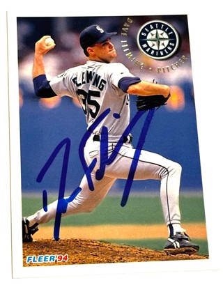 Autographed 1994 Fleer Seattle Mariners Baseball Card #285 Dave Fleming