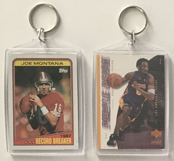 Keychain 3.5" x 2.5" Clear Acrylic Photo Frame Lot of 10 - Great for Photographs or Sports Cards!