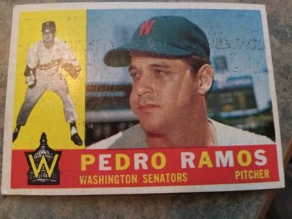 1960 T. C.G. PEDRO RAMOS WASHINGTON SENATORS BASEBALL CARD# 175.