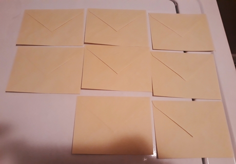 8 Light Yellow Envelopes (notecard size)