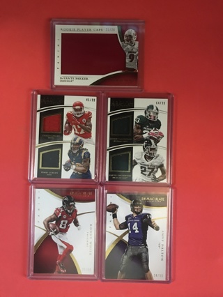5 CARD IMMACULATE NFL LOT ALL #'D!!