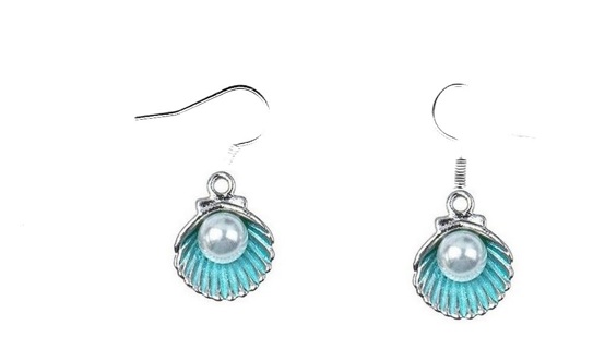 SP AQUA PEARL SHELL EARRINGS (PLEASE READ DESCRIPTION