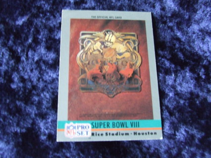 1990 Super Bowl VIII Miami Dolphins Minnesota Vikings Pro Set Card #8