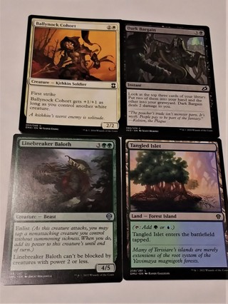 4 New Magic the Gathering Cards Dark Bargain, Linebreaker Baloth and more  
