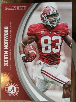 2015 PANINI KEVIN NORWOOD ALABAMA CRIMSON TIDE COLLEGE TEAM COLLECTION FOOTBALL CARD# 47