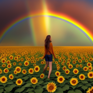 Listia Digital Collectible: Rainbow Sunflower Love