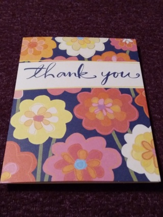 Floral Notecard - thank you