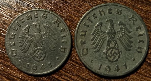 1941 Nazi Germany ReichPfennigs Full bold dates!