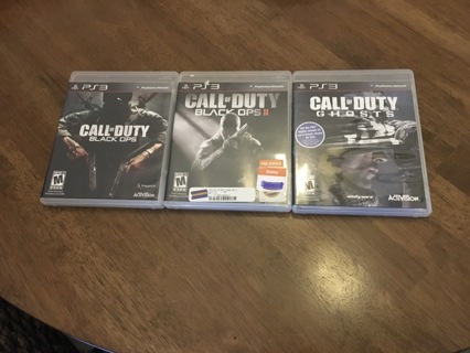 ⭐️ PS3 Call of Duty Black Ops, Call of Duty Black Ops II + Call of Duty Ghosts!!
