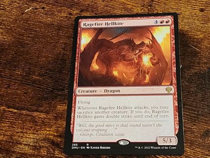 Magic the gathering mtg Ragefire Hellkite rare card Dominaria United