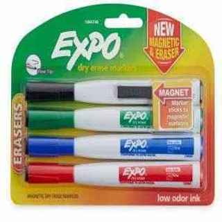 NEW in PACK EXPO MAGNETIC MARKERS with BUILT IN ERASERS 