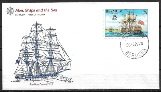 1977 Bermuda Sc 357 15¢ Piloting Bermuda Waters FDC