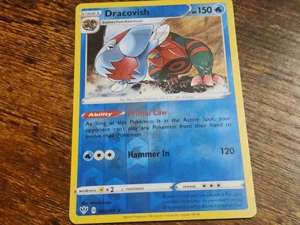 Pokemon Dracovish 053/189 reverse holo rare card