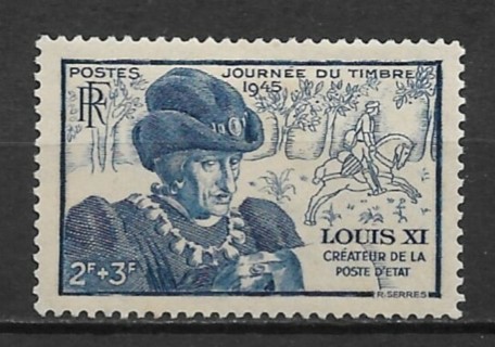 1945 France ScB196 King Louis XI & Post Rider MH