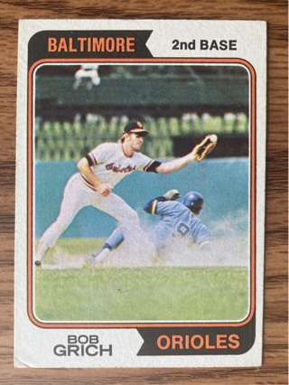 1974 Topps Bob Grich baseball card 