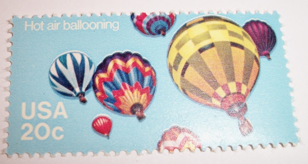 Scott #2034, Hot Air Ballooning, One Useable 20¢ US Postage Stamp