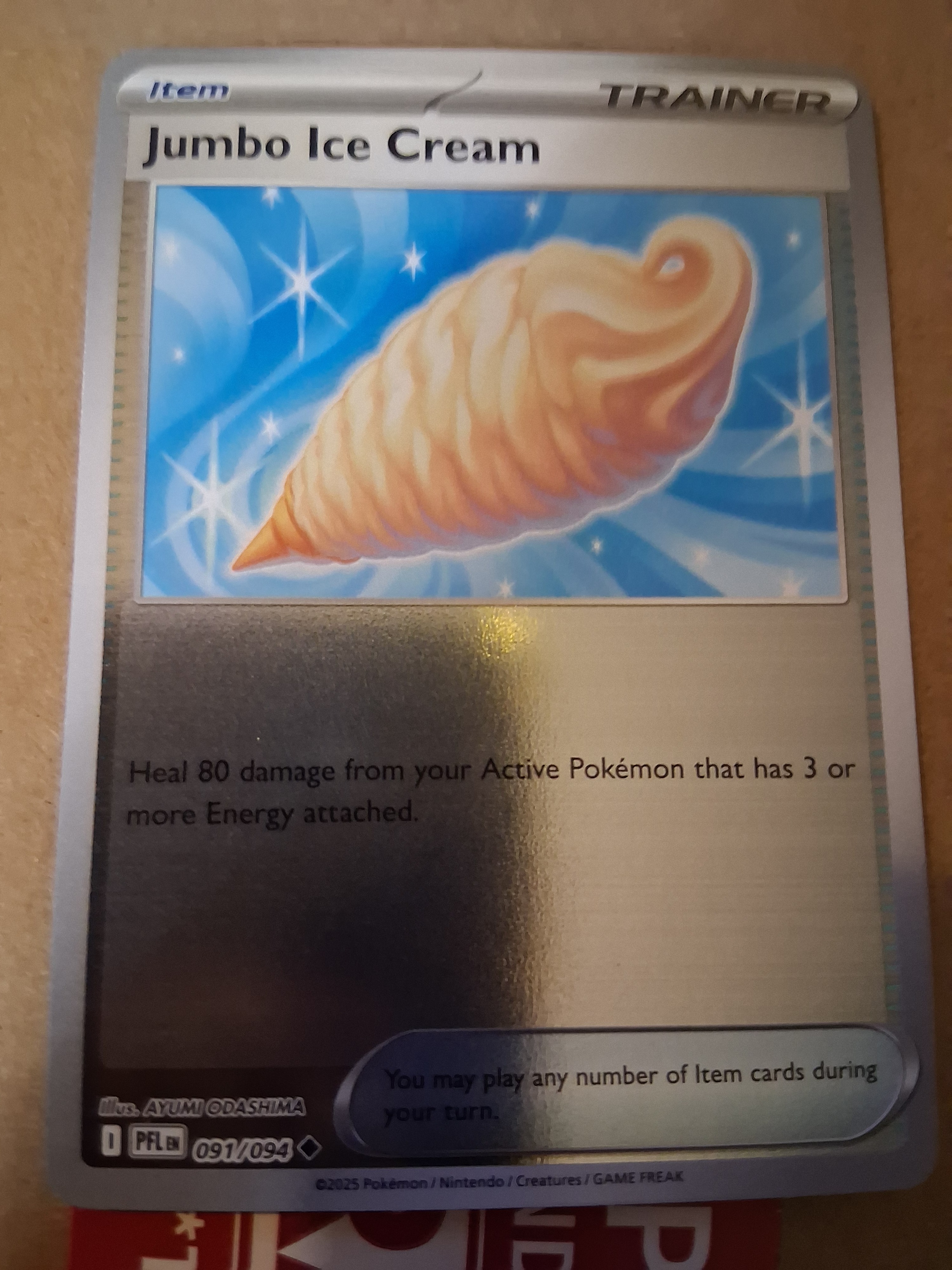 Free: Pokemon ME02: Phantasmal Flames Jumbo Ice Cream #091/094 (ITEM) REVERSE HOLO NM