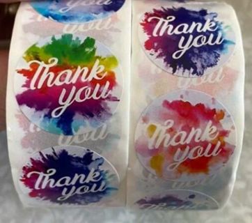➡️⭕SuPeR SPECIAL➡️(50) 1" Colorful 'Thank you' STICKERS!!