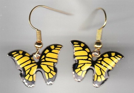 GP ENAMEL YELLOW MIX BUTTERFLY EARRINGS (PLEASE READ DESCRIPTION)