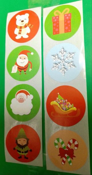 ⛄⭐NEW (8) 1" Christmas Stickers⛄