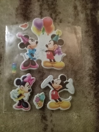 Mickey mouse puffy platic stickers as in pic