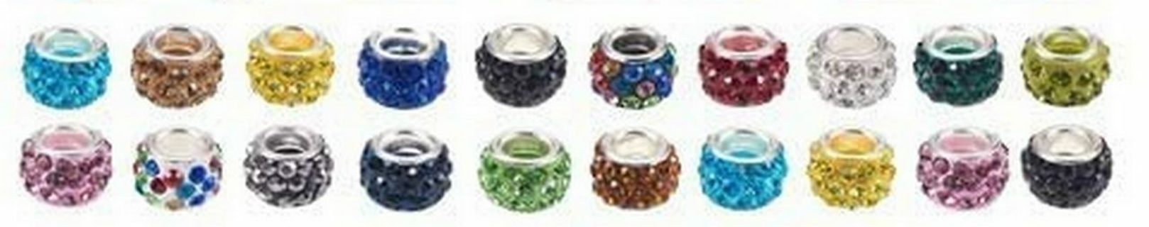 25pc Euro Mix Color Pave Beads (PLEASE READ DESCRIPTION) 