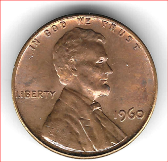 1960 P Large Date Lincoln Cent (BU) Streaked Planchet Error Coin