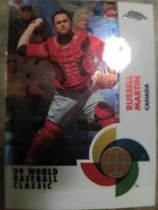 2009 TOPPS CHROME RUSSELL MARTIN CANADA WORLD BASEBALL CLASSIC BASEBALL CARD# W55