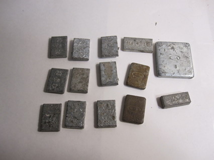 Lot of Various FE Iron Metal Ingots- 1oz & 1/4's 
