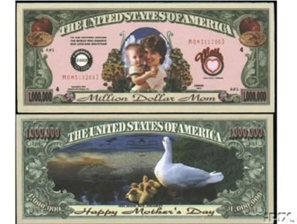  1 million dollar mom bill novelty play funny fake money W/Sleeve