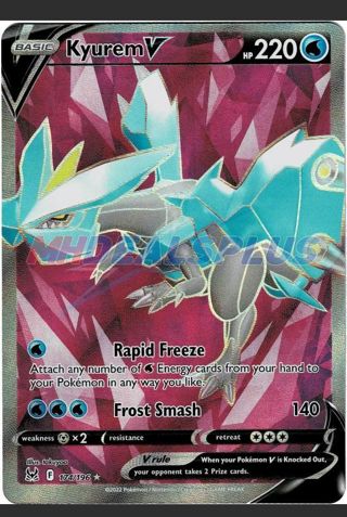 NM Ultra Rare Kyurem V Textured Full Art Pokemon card TCG SWSH