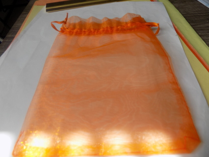 Orange drawstring organdy jewelry  bag 7 x5