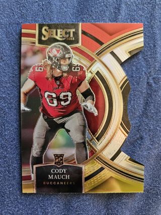 2023 Panini Select Rookie Red & Yellow Prizm Die-Cut Cody Mauch