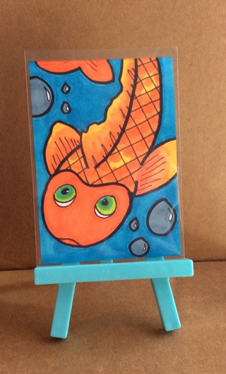 Koi original drawing aceo