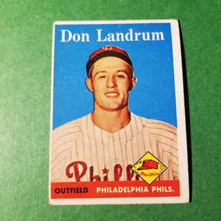 1958 - TOPPS EXMT - NRMT BASEBALL - CARD NO. 291 - DON LANDRUM - PHILLIES