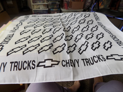 21 inch square white Chevy Truck bandana # 3