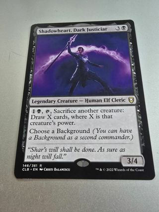 Magic the gathering mtg Shadowheart Dark Justicar rare card Baldurs Gate