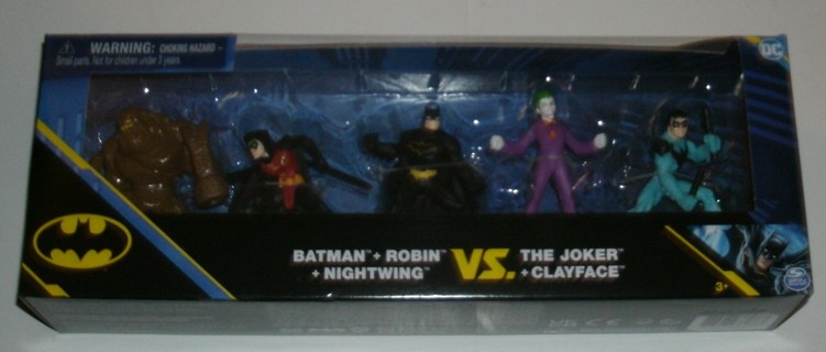 dc batman robin nightwing vs joker + clayface 2in figures