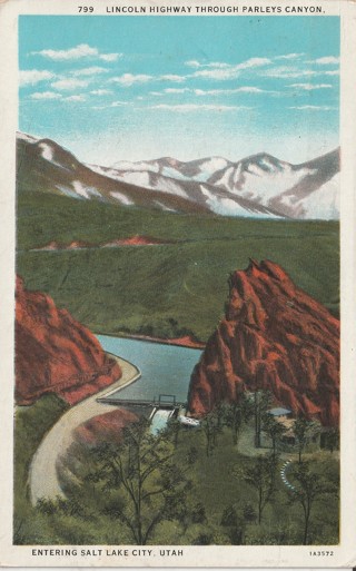 Vintage Used Postcard: 1936 Entering Salt Lake City, UT