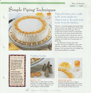 Basic Cooking/Baking Techniques Leaflet: Simple Piping Techniques