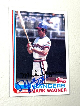 Autographed 1982 Topps Texas Rangers Baseball Card #443 Mark Wagner