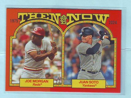 2024 Topps Heritage Joe Margan Juan Soto THEN & NOW INSERT Baseball Card # TAN-3 Reds Yankees