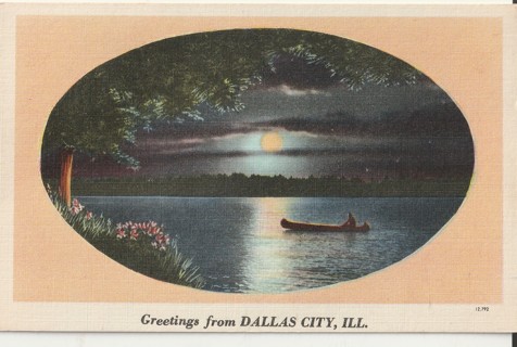 Vintage Unused Postcard: c: Greetings from Dallas City, IL