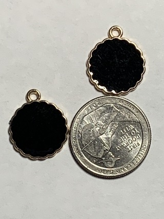 BLACK ENAMEL CHARMS~#2~SET OF 2~FREE SHIPPING!